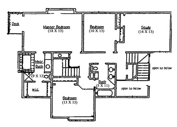 Architectural House Design - Mediterranean Floor Plan - Upper Floor Plan #945-45
