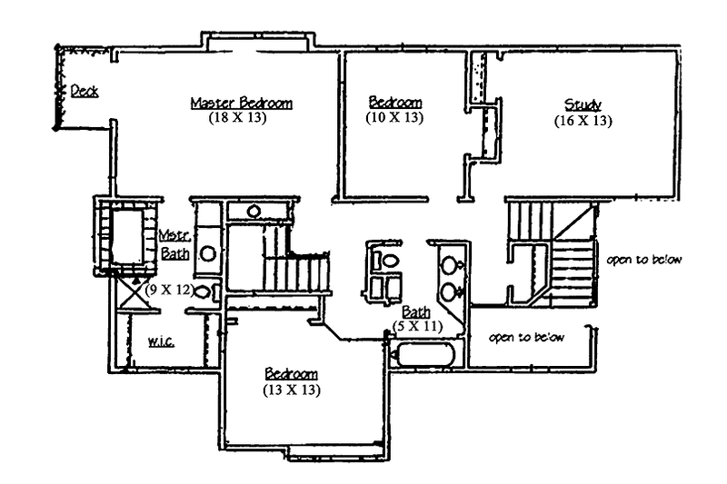 Home Plan - Floor Plan - Upper Floor for Mediterranean House Plan #945-45 - 4 bed, 2 bath