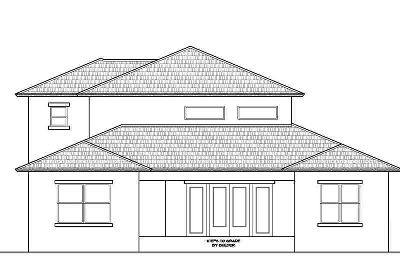 Architectural House Design - Exterior - Rear Elevation 2 for Contemporary House Plan #938-92 - 4 bed, 4 bath