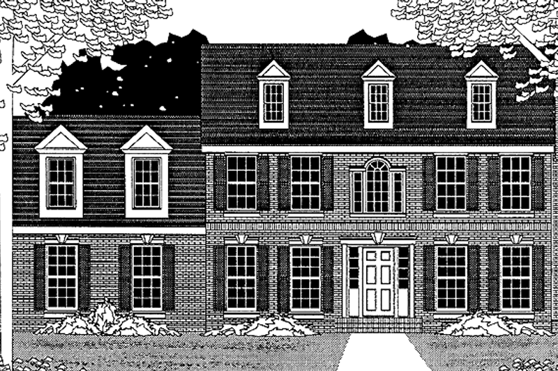 Architectural House Design - Colonial Exterior - Front Elevation Plan #1053-26