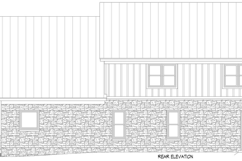 Home Plan - Exterior - Rear Elevation for Southern House Plan #932-1006 - 3 bed, 2.5 bath