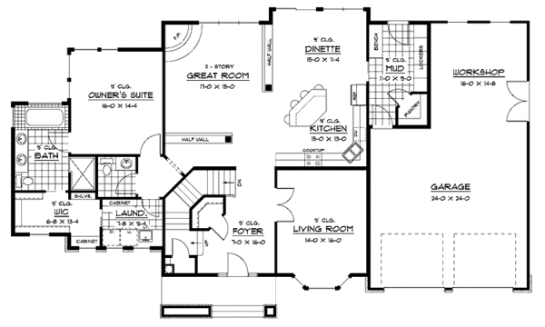 Dream House Plan - European Floor Plan - Main Floor Plan #51-652