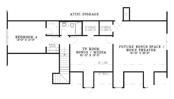 House Plan Design - Country Floor Plan - Upper Floor Plan #17-2993