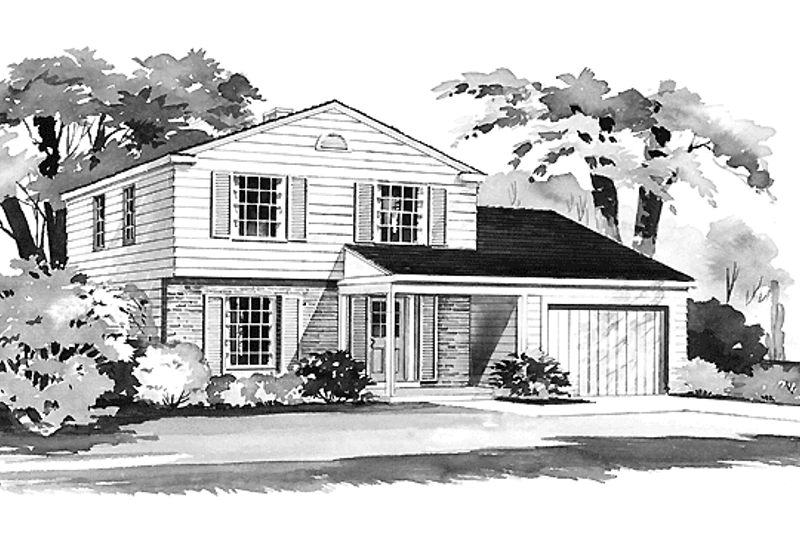 Home Plan - Country Exterior - Front Elevation Plan #72-510