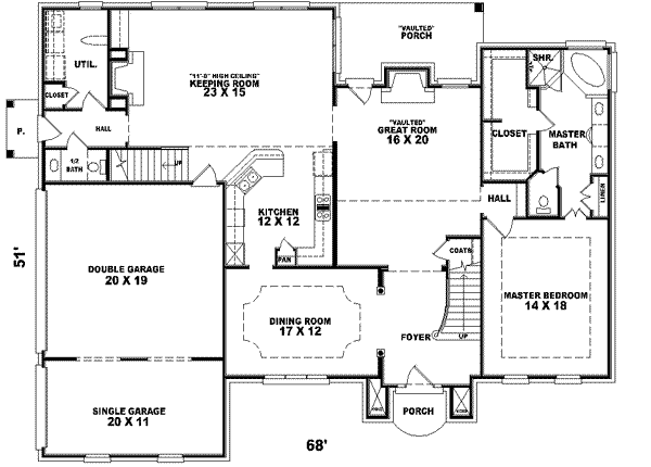 Traditional Floor Plan - Main Floor Plan #81-565