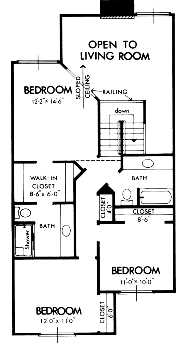 House Plan Design - Contemporary Floor Plan - Upper Floor Plan #320-778