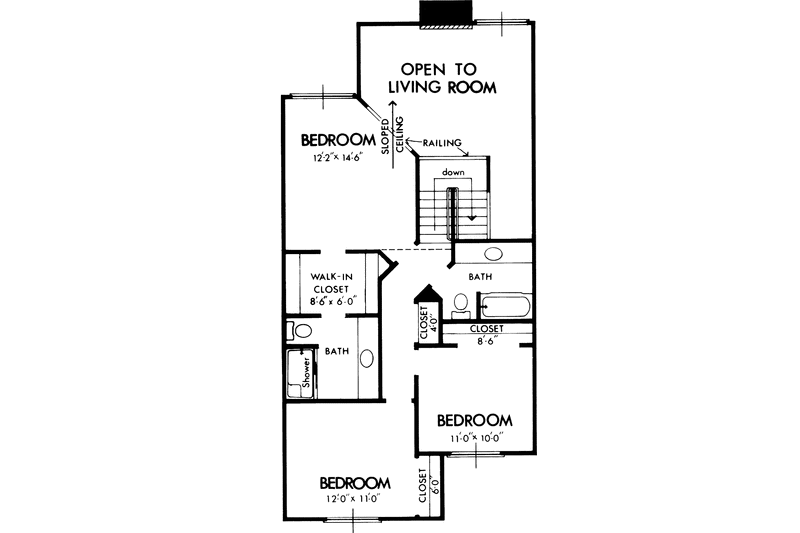 Home Plan - Floor Plan - Upper Floor for Contemporary House Plan #320-778 - 3 bed, 2.5 bath