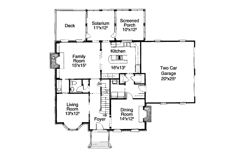 House Design - Floor Plan - Main Floor for Classical House Plan #429-183 - 4 bed, 3.5 bath