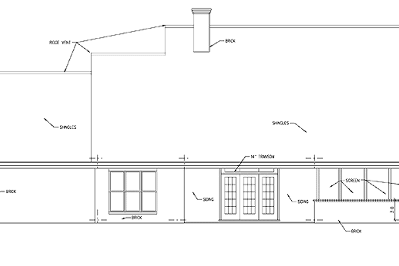 Home Plan - Exterior - Rear Elevation for Classical House Plan #15-308 - 3 bed, 2.5 bath