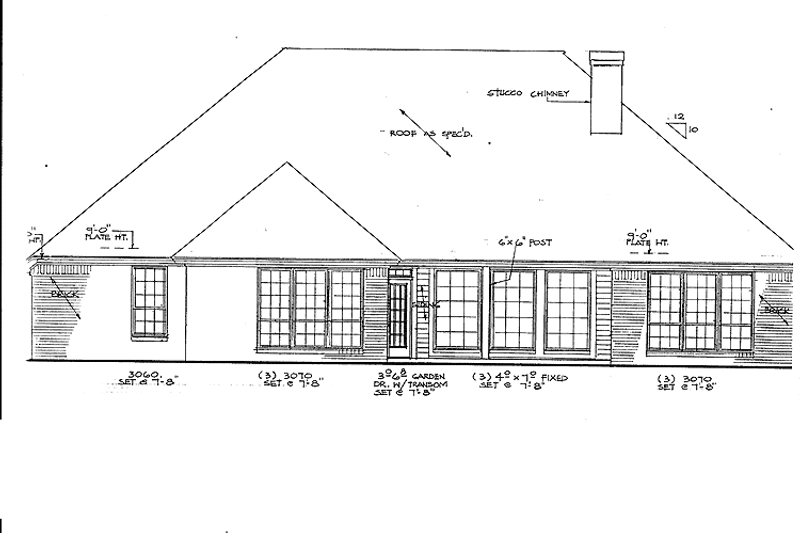 Home Plan - Exterior - Rear Elevation for Country House Plan #310-1149 - 3 bed, 2.5 bath