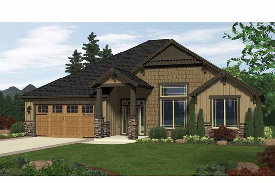Exterior - Front Elevation 3 for Craftsman House Plan #943-9 - 3 bed, 2 bath