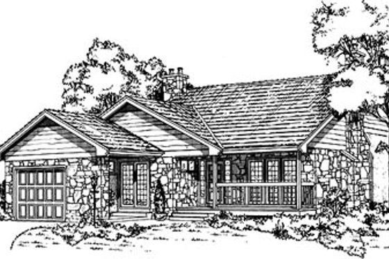 Exterior - Front Elevation for Cottage House Plan #47-395 - 3 bed, 1.5 bath