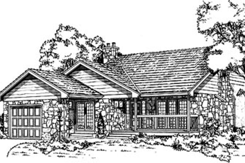 Exterior - Front Elevation 2 for Cottage House Plan #47-395 - 3 bed, 1.5 bath