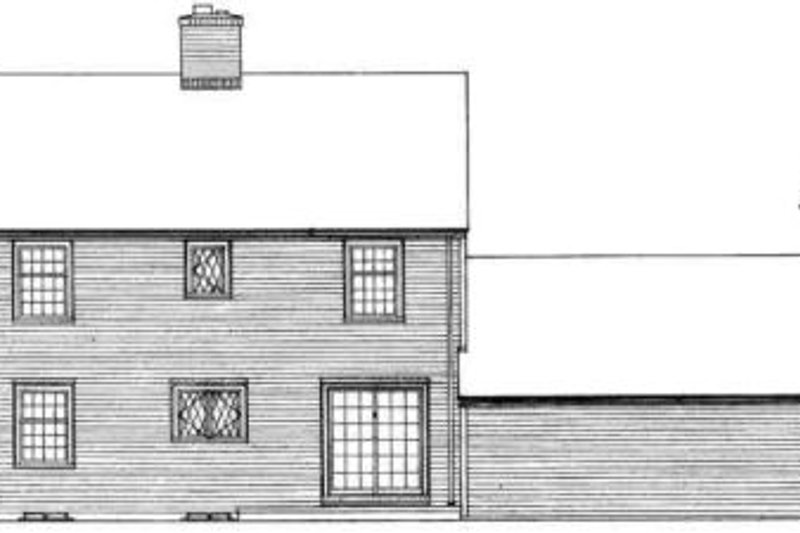 House Blueprint - Exterior - Rear Elevation for Colonial House Plan #72-211 - 4 bed, 2.5 bath
