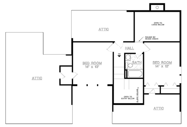 House Plan Design - Contemporary Floor Plan - Upper Floor Plan #45-526