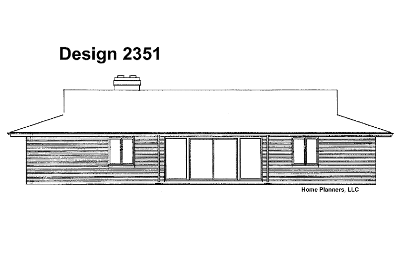 Dream House Plan - Exterior - Rear Elevation for Ranch House Plan #72-617 - 3 bed, 2 bath