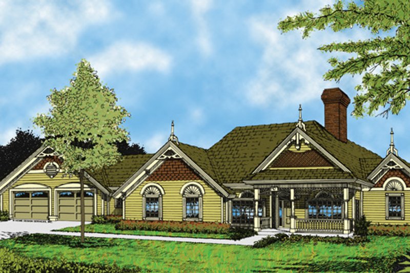 Home Plan - Exterior - Front Elevation 3 for Victorian House Plan #417-464 - 3 bed, 2 bath