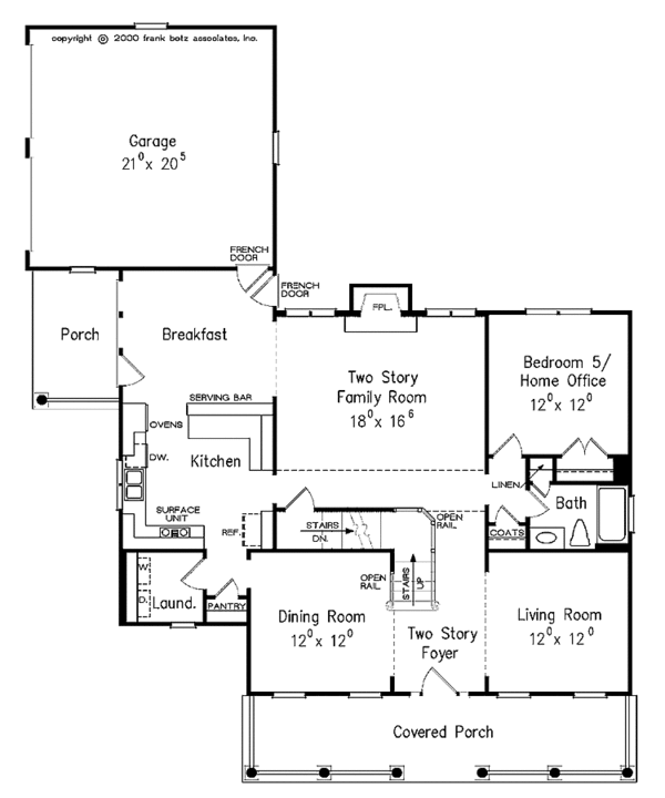 Architectural House Design - Classical Floor Plan - Main Floor Plan #927-615