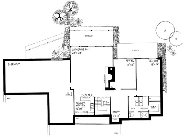 House Blueprint - Contemporary Floor Plan - Upper Floor Plan #72-653