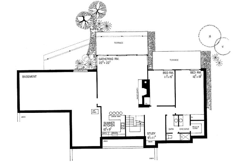Home Plan - Floor Plan - Upper Floor for Contemporary House Plan #72-653 - 3 bed, 0 bath
