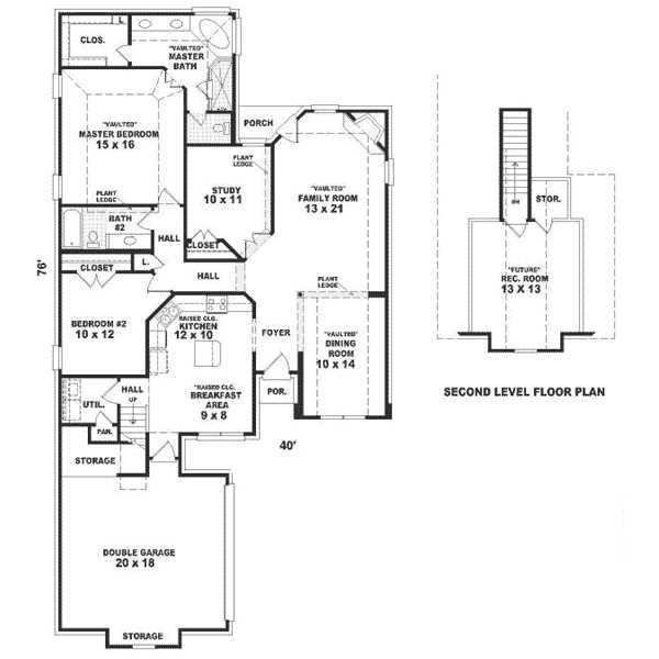 Traditional Style House Plan - 2 Beds 2 Baths 1764 Sq/Ft Plan #81-283 ...