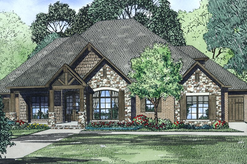 House Blueprint - Craftsman Exterior - Front Elevation Plan #17-3391