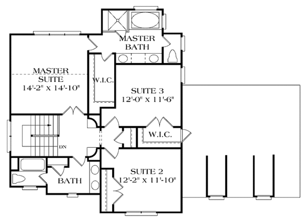 Dream House Plan - Country Floor Plan - Upper Floor Plan #453-256