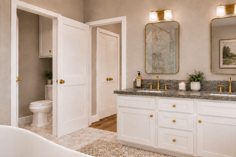 House Blueprint - Interior - Master Bathroom 1 for Farmhouse House Plan #44-320 - 4 bed, 3 bath