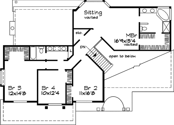 Architectural House Design - Contemporary Floor Plan - Upper Floor Plan #320-562