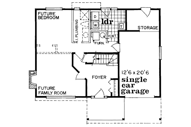 Dream House Plan - Floor Plan - Main Floor for Contemporary House Plan #47-915 - 3 bed, 2 bath