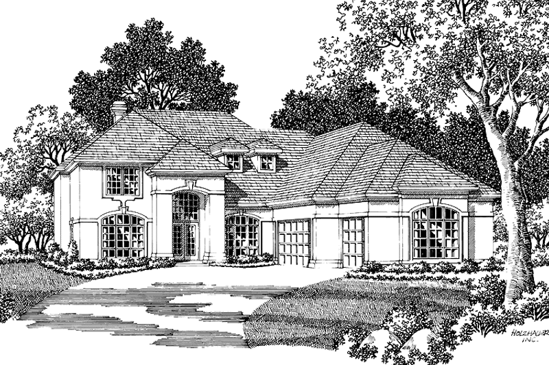 Home Plan - Exterior - Front Elevation 3 for Mediterranean House Plan #48-837 - 5 bed, 3.5 bath