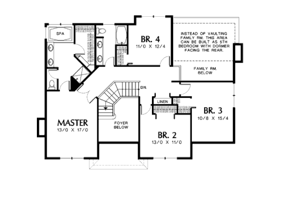 Dream House Plan - Mediterranean Floor Plan - Upper Floor Plan #48-455