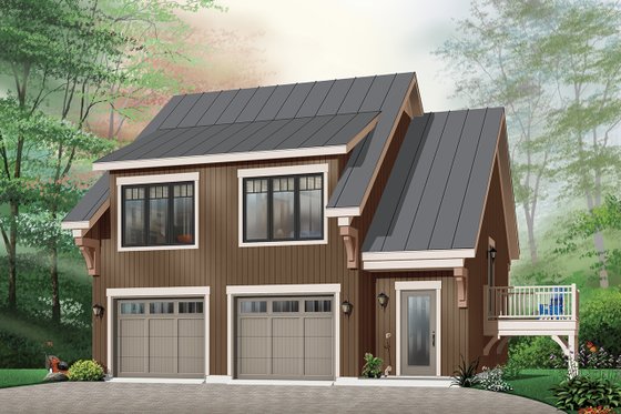 Exterior - Front Elevation 3 for Traditional House Plan #23-444 - 2 bed, 1.5 bath