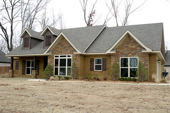 Exterior - Rear Elevation for European House Plan #17-2543 - 3 bed, 2.5 bath