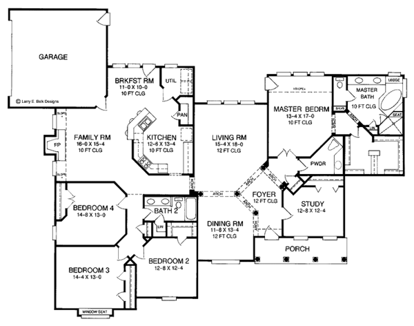 House Plan Design - Colonial Floor Plan - Main Floor Plan #952-17