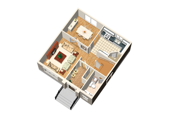 Floor Plan - Main Floor 1 for European House Plan #25-4469 - 3 bed, 1 bath