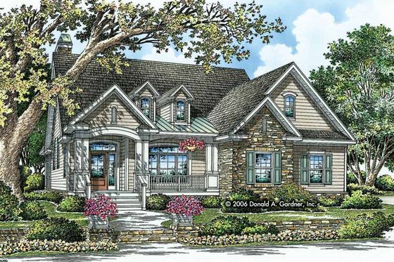 Exterior - Front Elevation 3 for Craftsman House Plan #929-795 - 3 bed, 2 bath