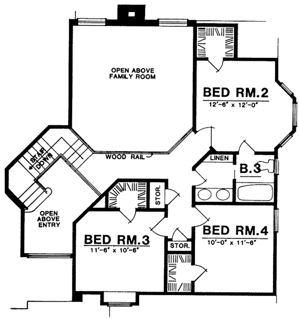 House Plan Design - Traditional Floor Plan - Upper Floor Plan #40-461