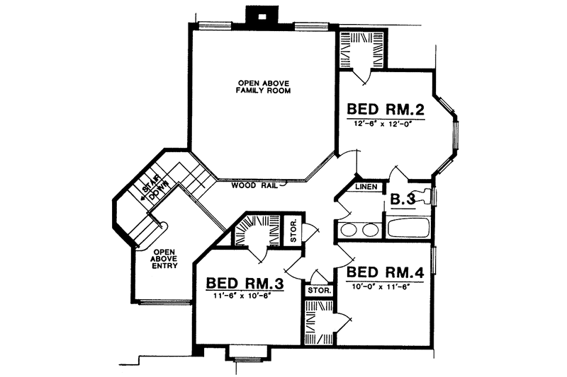 Home Plan - Floor Plan - Upper Floor for Traditional House Plan #40-461 - 4 bed, 2.5 bath