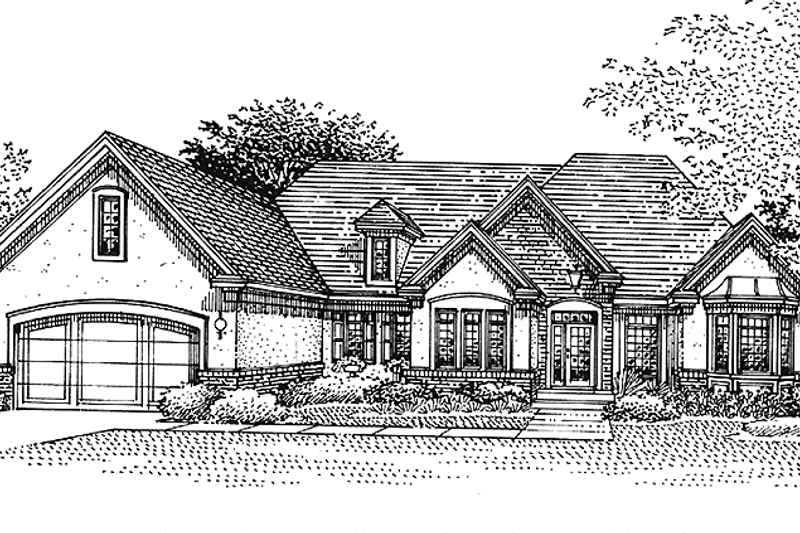 Architectural House Design - Country Exterior - Front Elevation Plan #320-1045