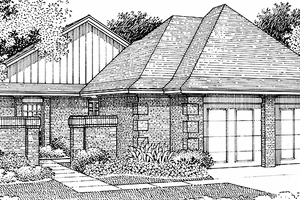 House Plan Design - Exterior - Front Elevation for European House Plan #45-550 - 2 bed, 2 bath