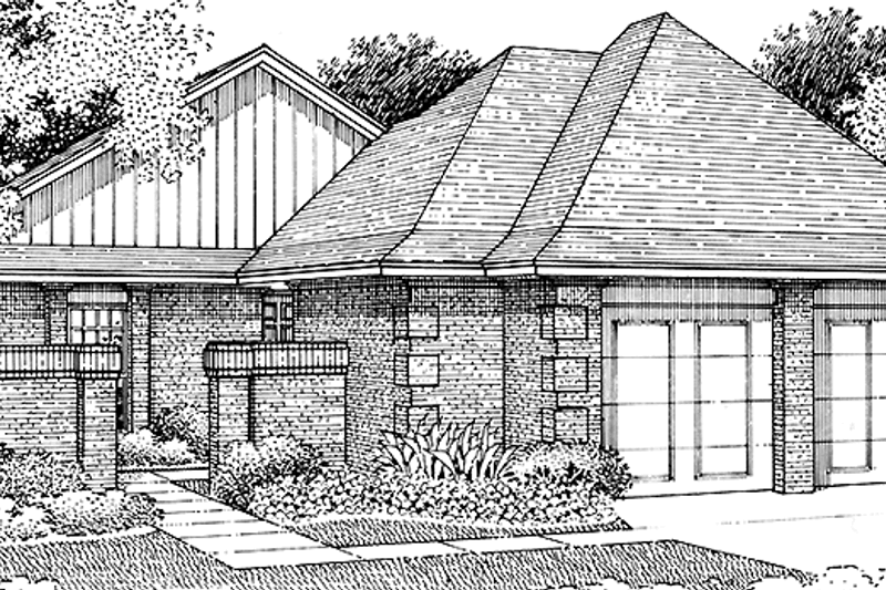 Dream House Plan - European Exterior - Front Elevation Plan #45-550
