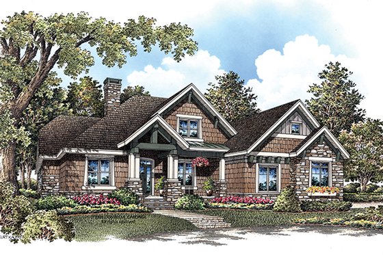 Exterior - Front Elevation 3 for Craftsman House Plan #929-908 - 4 bed, 3.5 bath