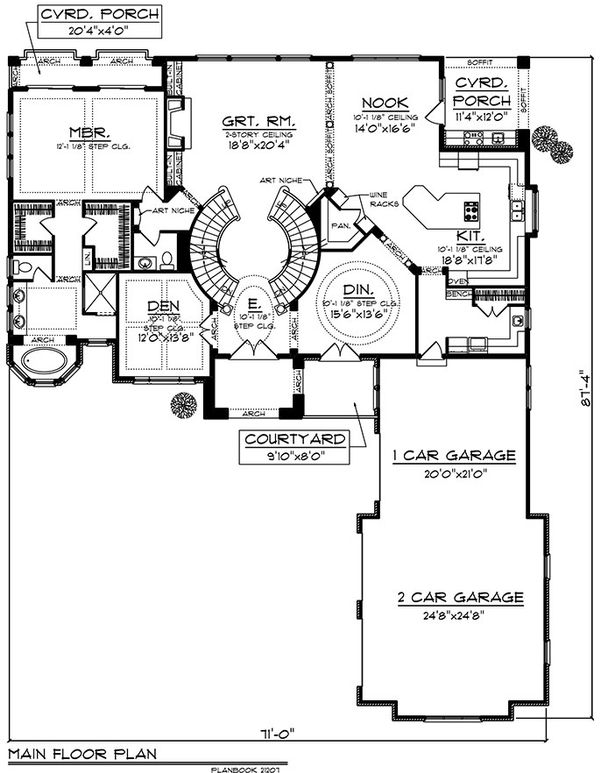 European Floor Plan - Main Floor Plan #70-925
