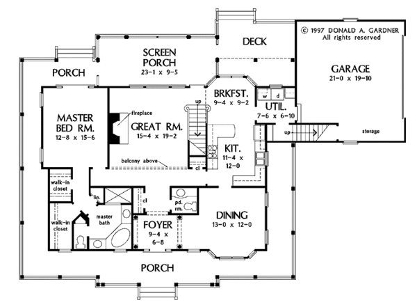 Architectural House Design - Victorian Floor Plan - Main Floor Plan #929-289