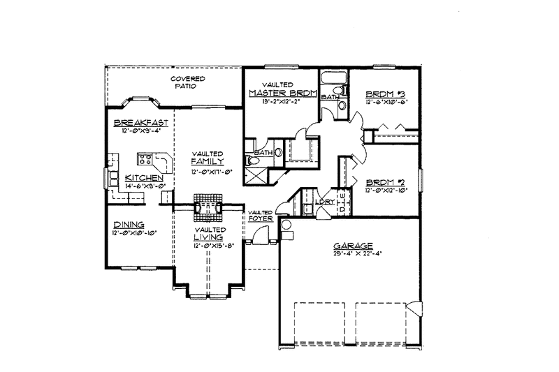 Architectural House Design - Floor Plan - Main Floor for Traditional House Plan #997-22 - 3 bed, 2 bath