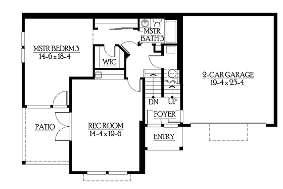 Floor Plan - Lower Floor for Craftsman House Plan #132-276 - 3 bed, 3.5 bath