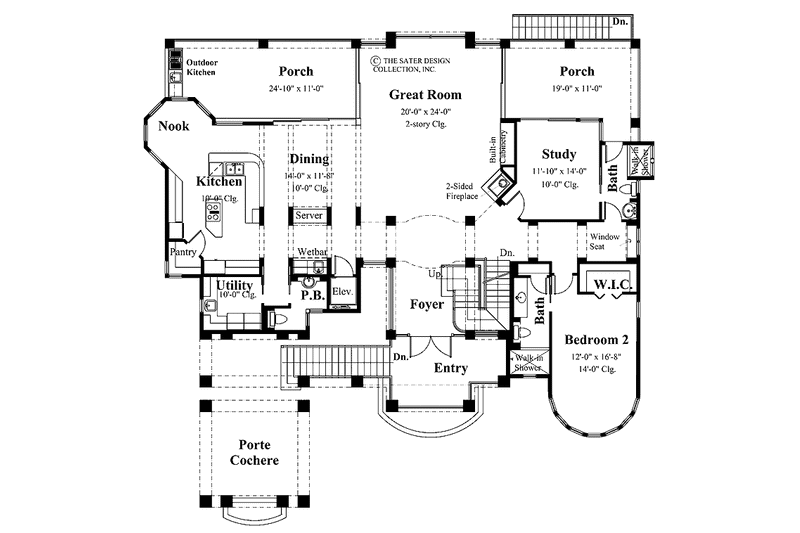 Home Plan - Floor Plan - Main Floor for Country House Plan #930-136 - 3 bed, 4.5 bath