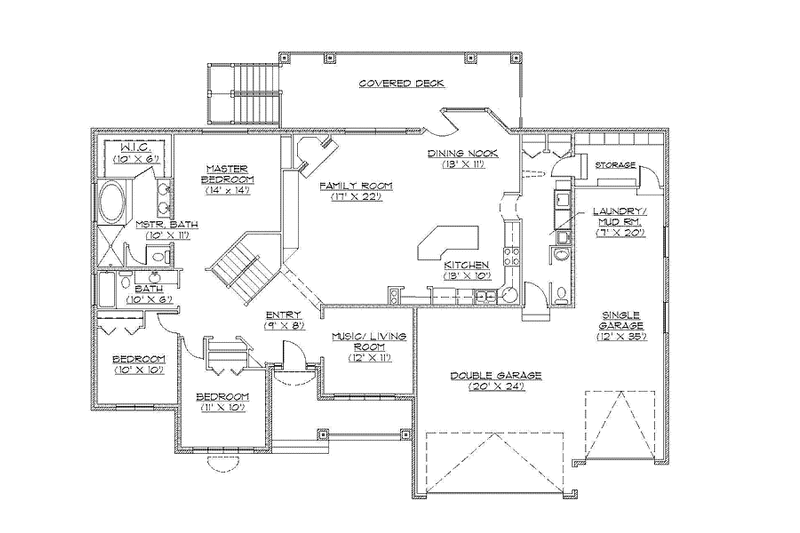 Home Plan - Floor Plan - Main Floor for Traditional House Plan #945-117 - 3 bed, 2.5 bath