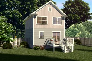 Exterior - Rear Elevation 1 for Craftsman House Plan #79-311 - 3 bed, 2.5 bath